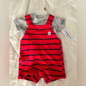 Carter's Boy 2 Piece Nautical Overall Outfit Set Newborn